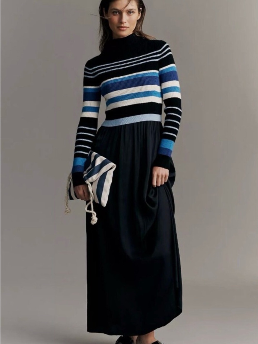 Anthropologie dress |  the thea long sleeve twofer maxi dress |